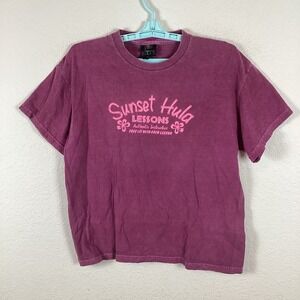 Bad Kitty Hula Womens T Shirt Top Sz L Short Sleeve Graphic Print Excellent